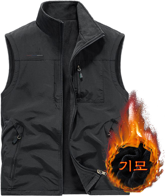 남자 기모 집업 베스트 아웃도어 운동 등산복 낚시 일상복 조끼 뉴타임즈Men's Vest