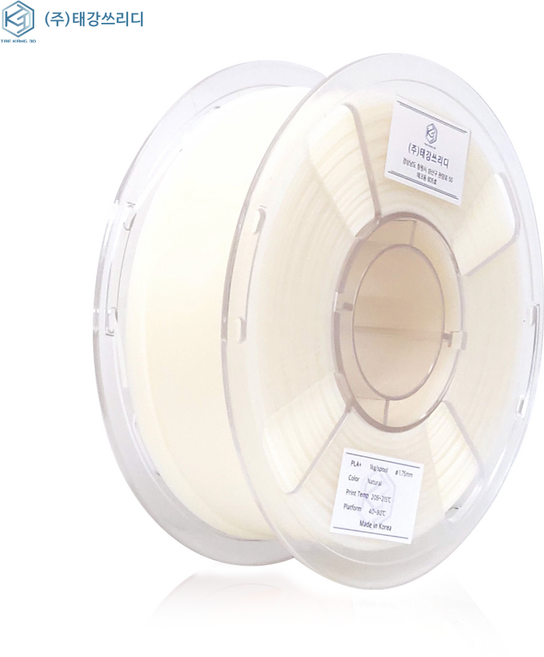 고품질 국산 PLA+필라멘트 1kg/1.75mm 3D프린팅 펜재료 뱀부랩호환, 네츄럴