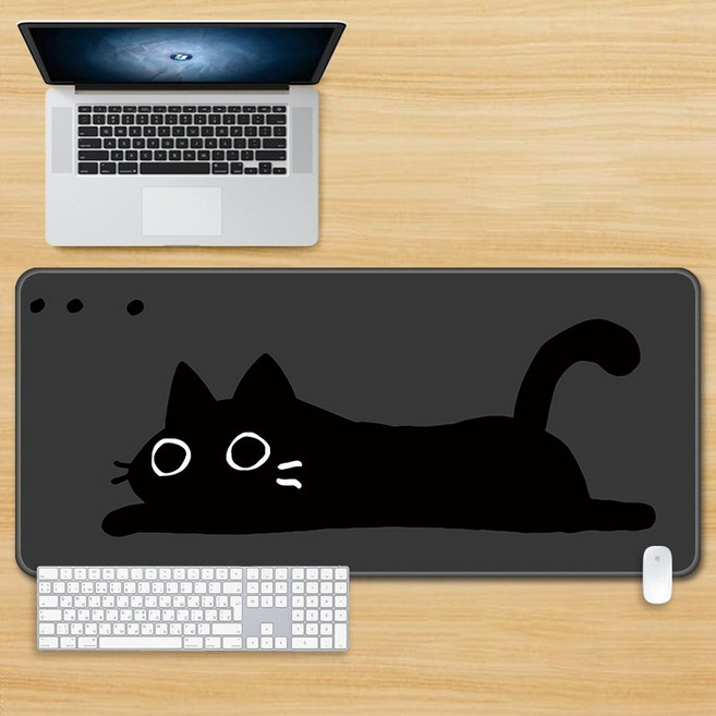 게이밍마우스패드 장패드 논슬립 키보드 매트 귀여운 캐릭터 고양이900x500x3MM, 1개, 고양이112