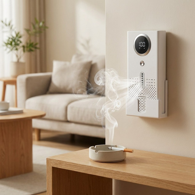 가정용 미니 소형 원룸 공기청정기 실내흡연 냄새제거 펫케어 포름알데히드 제거 차량용 음이온 탈취기, 은색