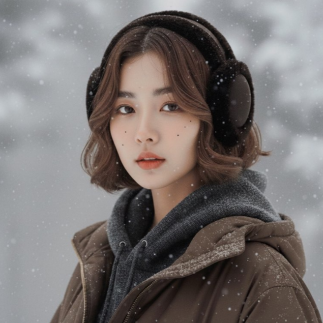 소피 접이식 방한 털 귀마개 겨울 귀도리