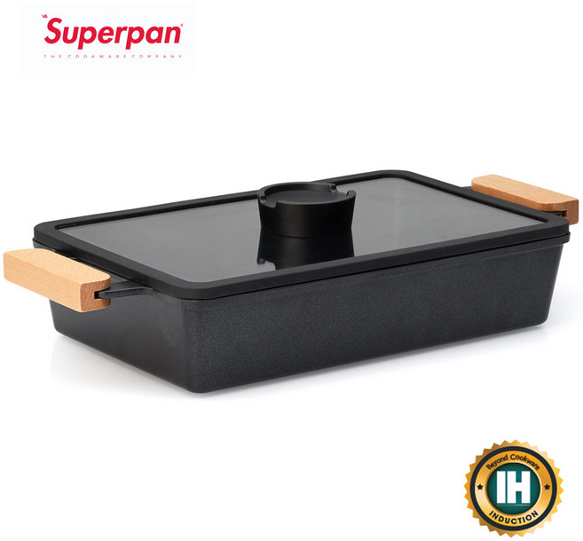 슈퍼팬 인덕션용 전골 오뎅 냄비 인덕션 어묵탕 꼬치 무쇠 주물 사각 샤브샤브 피자팬, 상세 설명 참조, 1개