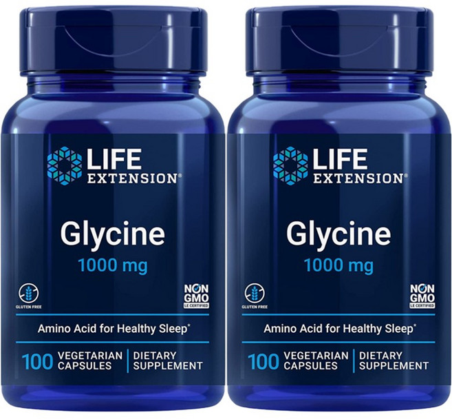 LIFE EXTENSION 甘胺酸素食膠囊 1000mg, 100顆, 2罐