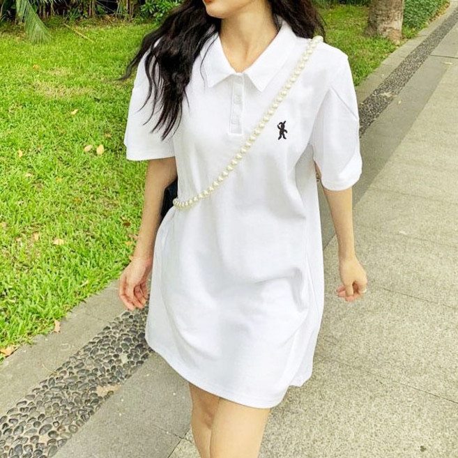 올플 면소재 PK 카라 심플 여성 반팔 미니 원피스 3컬러 ABK01022