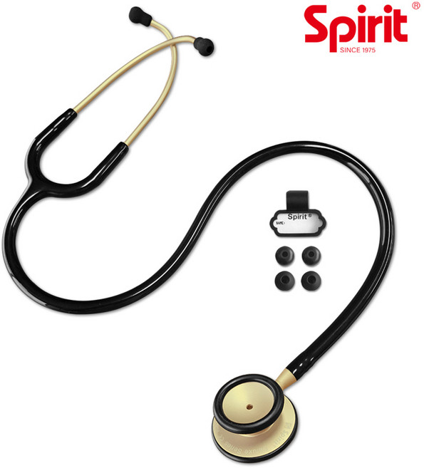 스피릿 알루미늄 의료용 청진기 CK-A601GDP 경량 고감도 의사 간호사, 1개