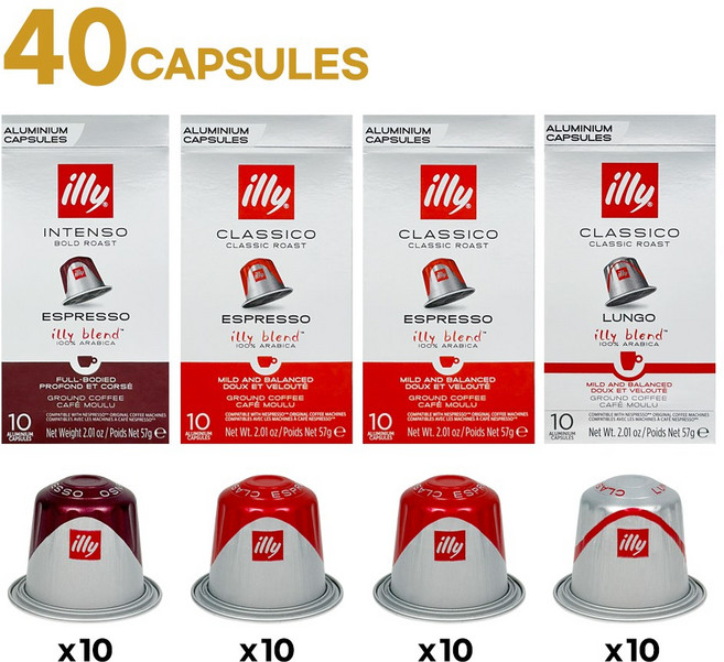 일리 네스프레소 호환 캡슐 커피 4종 세트 40캡슐, 1세트, 1세트, 5.7g