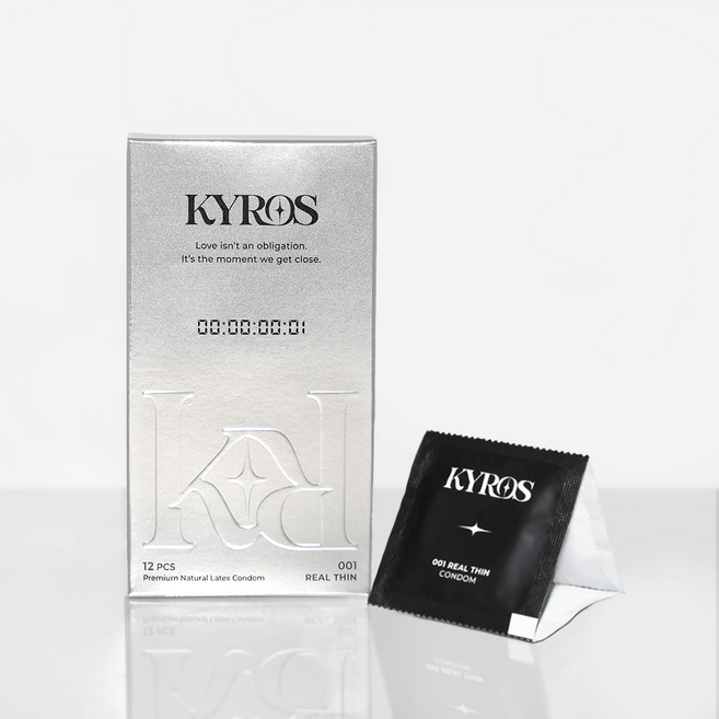 키로스 001 초박형 리얼 씬 콘돔, 1개, 12개입