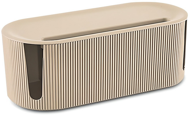 마켓플랜 템바보드 핸드폰 거치 멀티탭 정리함, 1개, 베이지