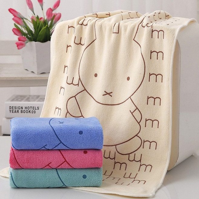 더자카 큐티래빗 특대 비치타월 3종세트, 블루+그린+오렌지+퍼플+아이보리(랜덤발송), 1세트