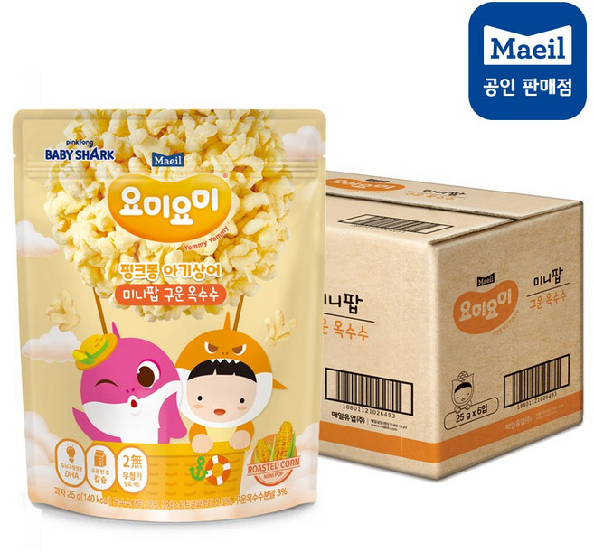 요미요미 미니팝 25g, 구운옥수수, 3개