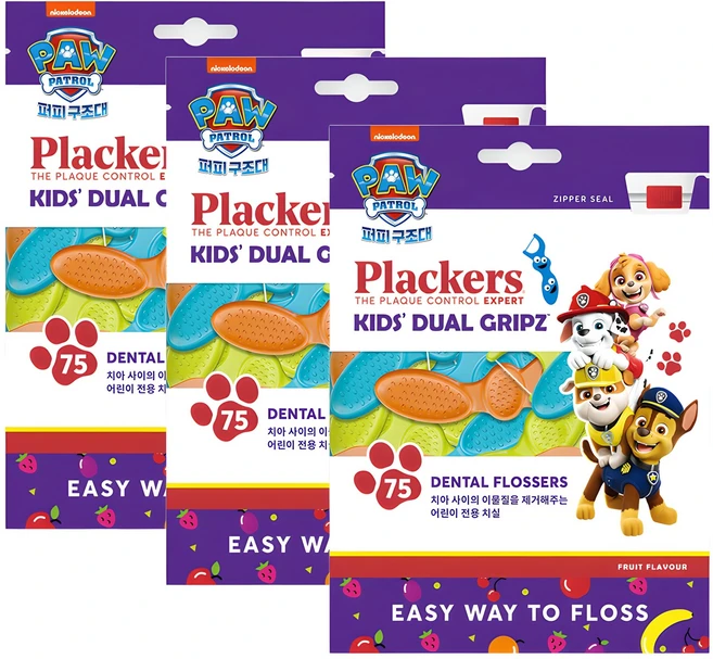 플랙커스 키즈 치실, 75개입, 3개 - 쿠팡