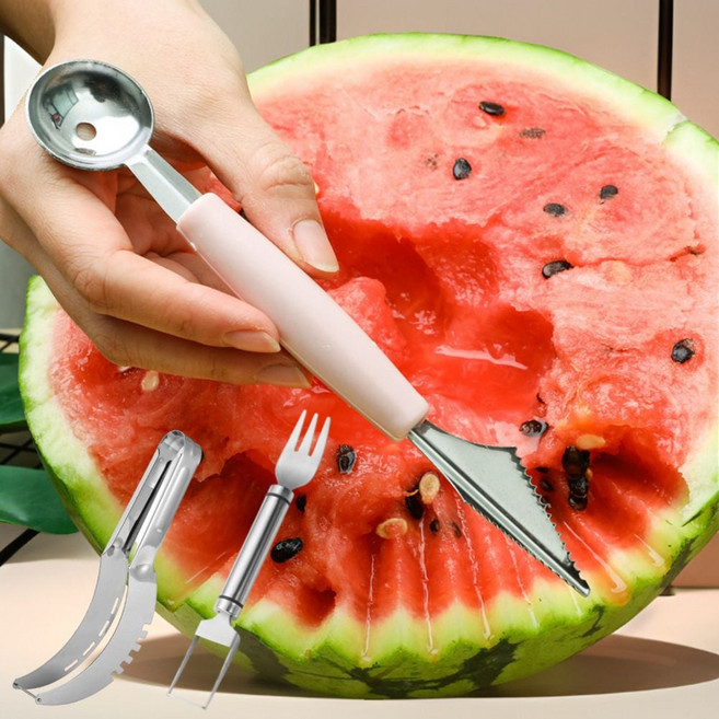 과일 슬라이서 커팅포크 스푼 3종 수박칼 자르는 도구, 1개