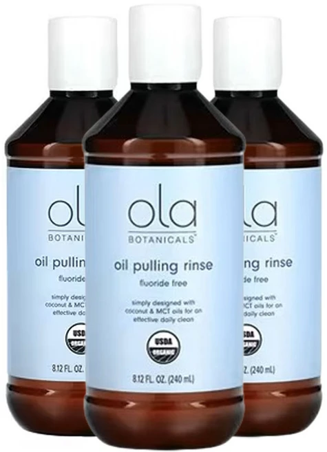 닥터머콜라 오일 풀링 린스 불소 없음 240ml(8.12fl oz), 3팩, 240ml - 쿠팡