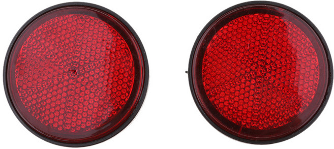 shangren 오토바이 ATV 자전거 먼지 자전거 용 범용 2x 빨간색 원형 반사판, 1개