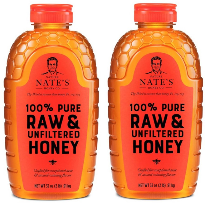 Nature Nates 네이처 네이트 천연 꿀 비정제 Pure Raw Unfiltered Honey 910g x 2개