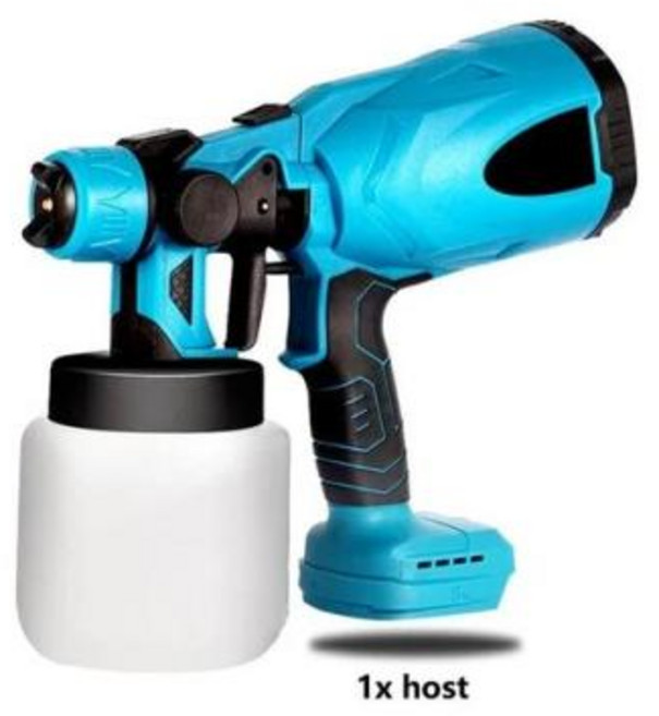 페인트분사기 후끼 페인트스프레이건 전기 스프레이건 고출력 무선 페인트 분무기 HVLP 자동 가구 스틸 코팅 에어 브러시 Makita 18V 배터리용 1000ml, 1개