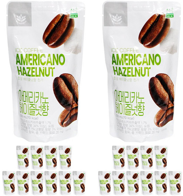 밸런스그로우 아이스파우치 음료 BG 아메리카노 헤이즐넛 커피 230ml x 10개입, 20개