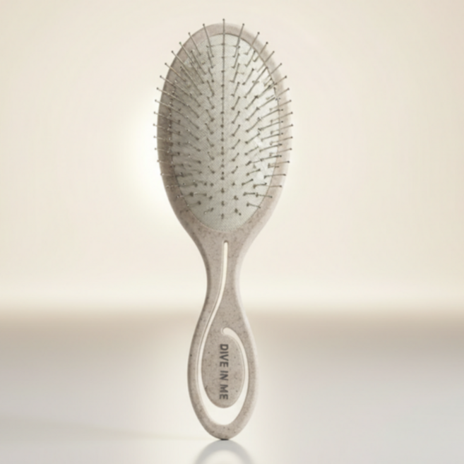 다이브인미 스칼프 볼륨업 엉킴방지 실타래 패들 브러쉬, 1개, 아이보리샌드