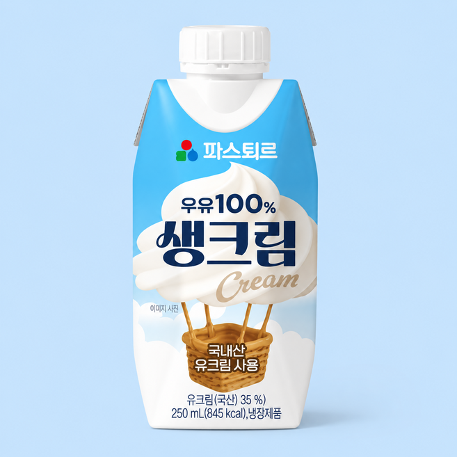 파스퇴르 우유100% 생크림, 1개, 250ml