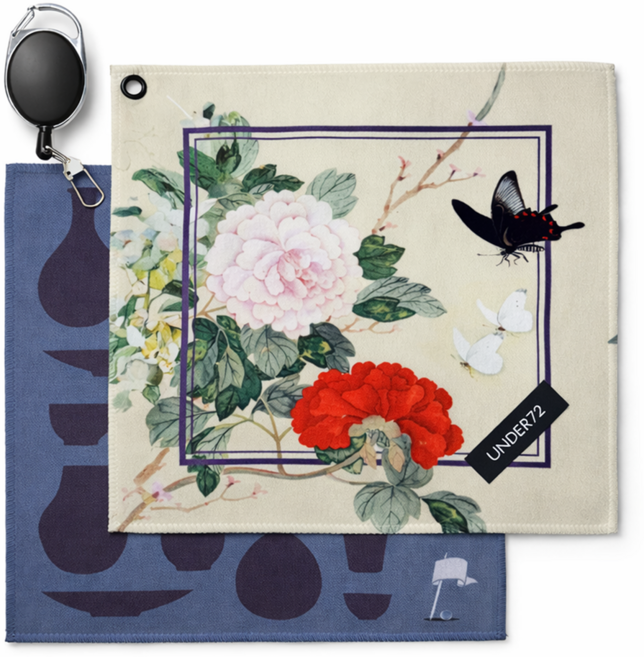 언더72 헤리티지 골프수건 릴타올 파크골프 공닦는 릴와이어형, 1세트, 화접도