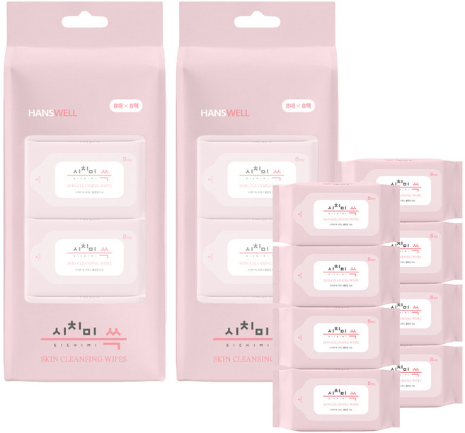 시치미 쓱 초미니 노워시 클렌징 티슈 8p, 20g, 24개