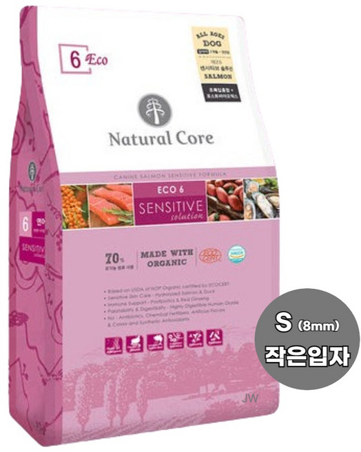 네츄럴코어 전연령 생선 에코6 센시티브 솔루션 애견사료, 연어, 6kg, 5개