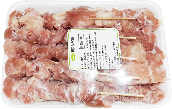 순살 닭꼬치 소 파닭 껍질 목살 염통 꼬치 숯불 구이 캠핑음식, 500g, 1개