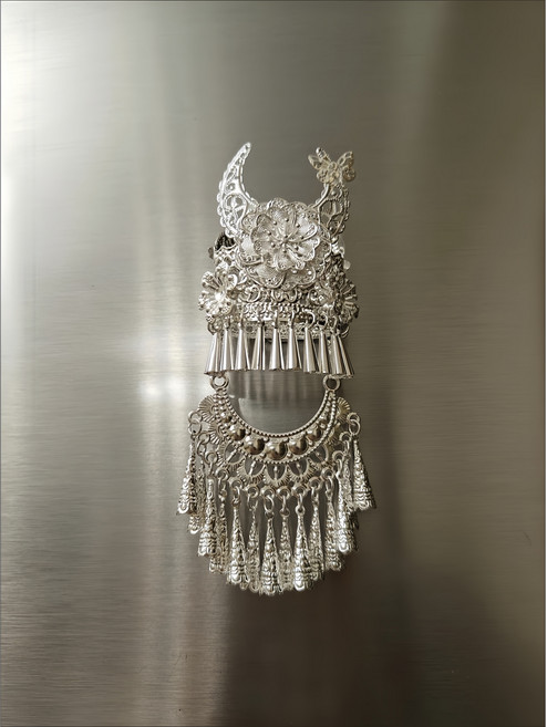 구미호 전통장신구 인테리어소품 나비 꽃 문양 핸드메이드 냉장고자석, 옵션