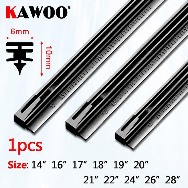 19 유리 16 블레이드 액세서리 스트립 18 22 20 자동차 17 14 28 6mm 천연 고무 26 와이퍼 리필 삽입 NR 24 21, 21"