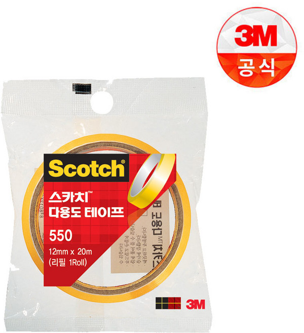 스카치 다용도 테이프 550 리필 12mm x 20m, 투명, 10개