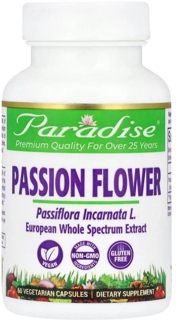 파라다이스허브 패션플라워 250mg 60캡슐 시계꽃 플라보노이드 카테콜, 1개, 60정 - 쿠팡