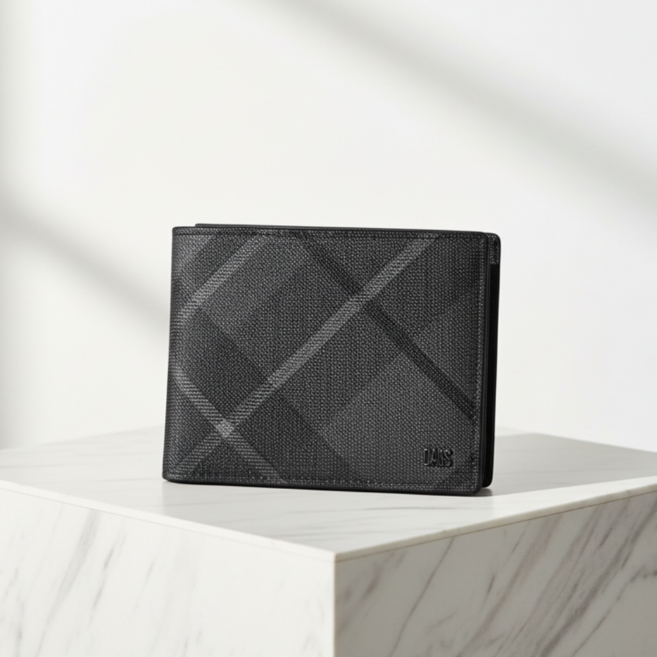 닥스 고급스러운 체크배색 블랙 남성지갑 [선물포장재 동봉]