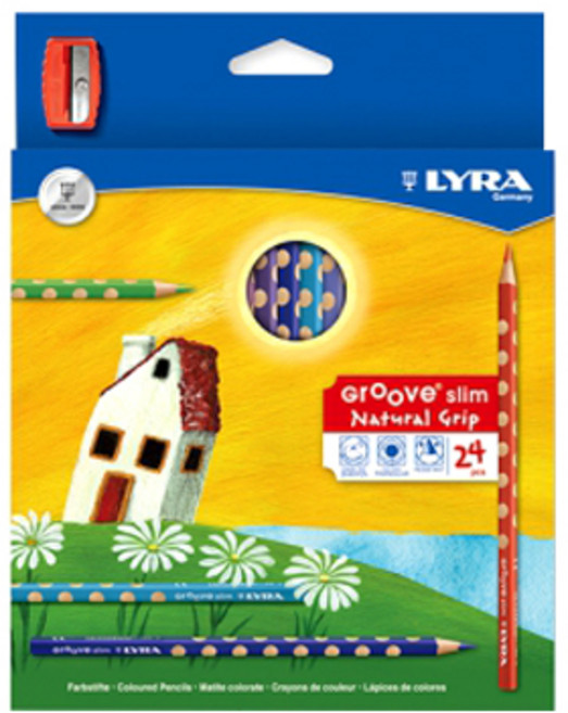 한가람아트타운 리라 그루브 슬림 색연필, 24색, 1개