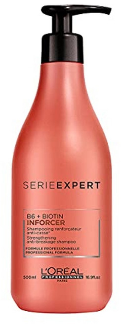 유럽 로레알 프로페셔널 파리 시리즈 엑스퍼트 인포스서 샴푸 모발 손상 방지 샴푸 비오틴 함유 모발 강화 샴푸 모발 섬유 강화 손상되고 푸석푸석한 모발용 모발 관리 헤어케어, 1개, 500ml