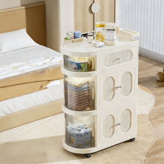 MR.LEE 엄선 접이가능 이동식 다용도수납장 양문+서랍형 틈새 수납장, 화이트