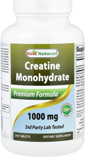 Best Naturals 크레아틴 일수화물 1000mg 240정 BNR-01406, 1개 - 쿠팡