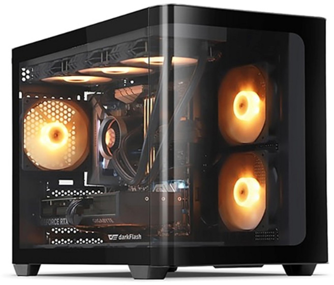 DARKFLASH DPW90M ARGB 강화유리 블랙 (미니타워), DPW90M ARGB(블랙), 1개