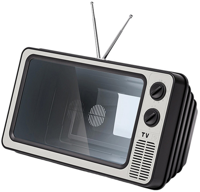 텔레비전 모양 증폭기 휴대폰 화면 확대기 설치 필요 없음 아빠 엄마 화면 확대를 위한 선물, 그레이