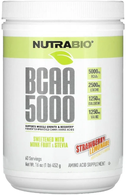 뉴트라바이오 BCAA5000 아미노산 블루 라즈베리향 파우더 분말 444g - 쿠팡