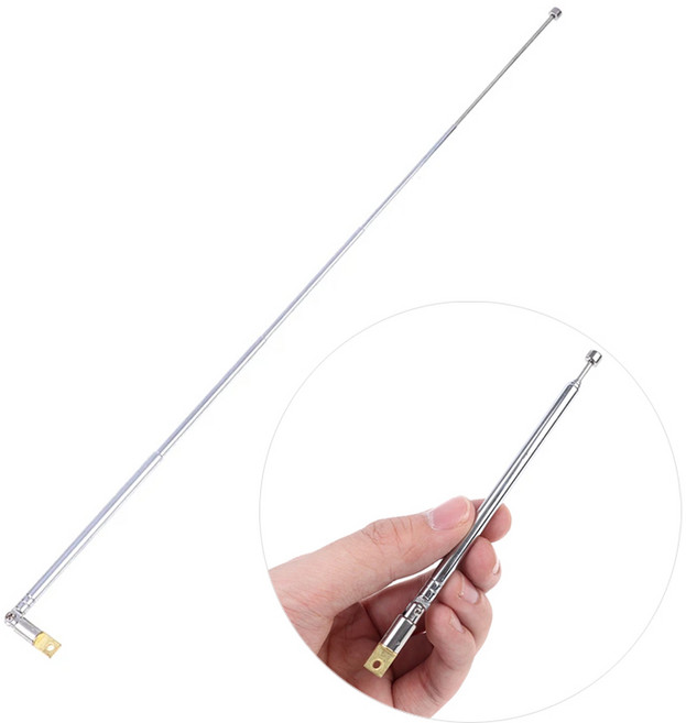텔레스코픽 라디오 안테나/ 5단 37cm 뽑기식 FM안테나 폴안테나 전축 오디오 카세트 수리 교체 DIY, 텔레스코픽 안테나, 1개