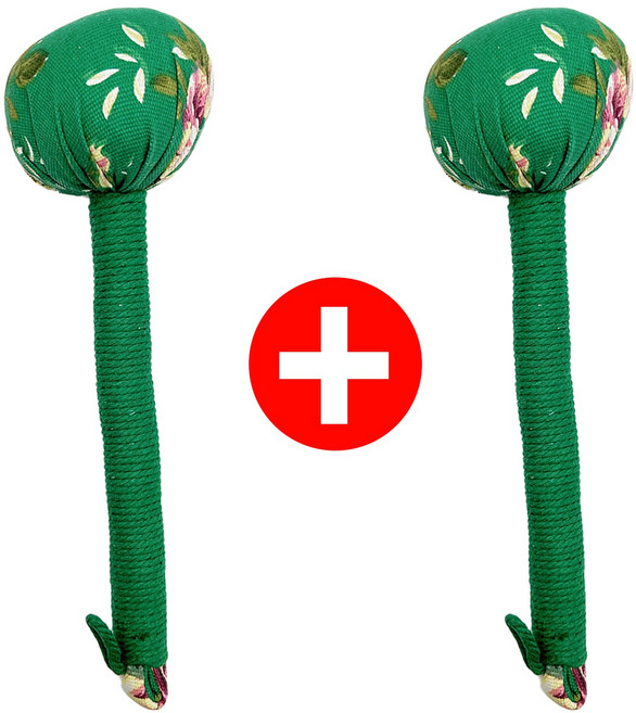 한방찜질봉 어깨안마 두드림봉 쑥봉 허리통증완화 지압도구, 그린 1+1, 2개