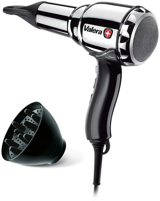Valera 발레라 스위스 정품 전문가용 헤어드라이어 Metal Master Light Ionic Mod. 584.01, A 크롬/블랙
