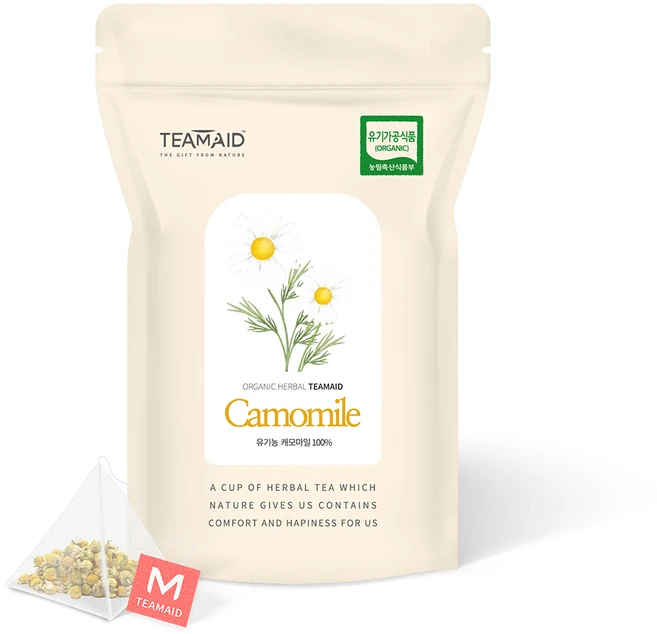 티메이드 유기농 캐모마일 허브차 삼각티백, 1개, 30개입, 1.6g - 쿠팡