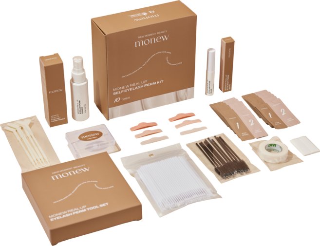 모뉴 리얼업 셀프 속눈썹펌 키트 10회분 세트, 1세트, 기본