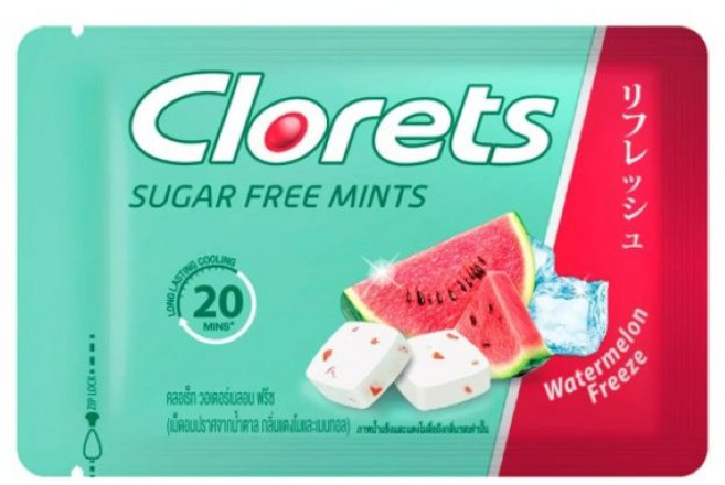 Clorets 無糖薄荷糖 西瓜冰凍口味 長效涼感20分鐘, 15.4g, 1個