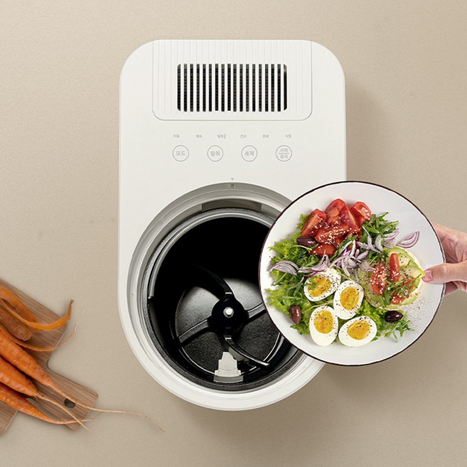 [봄맞이특가] 독일브랜드 음식물처리기 3L 라운드엣지형 고온건조 자동세척 저소음 2중필터 가정용, 화이트, 원형 음식물 처리기 3L
