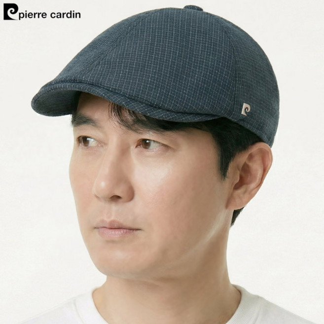 [국산] 피에르가르뎅 헌팅캡 입체 잔체크 쿨캡 여름 중년남성 모자 할아버지 도리구찌 시원한 망사
