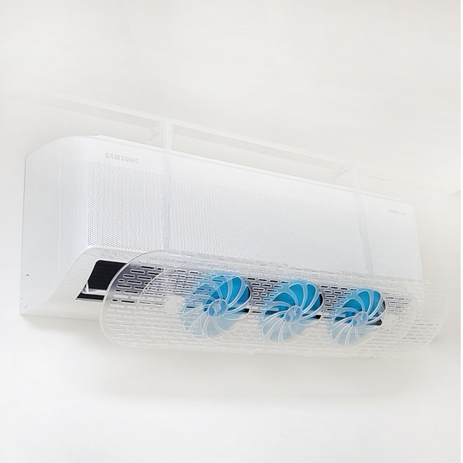 아이홈즈 벽걸이에어컨 바람막이 무동력팬 무풍 에어컨 가드, 1개, 스카이블루