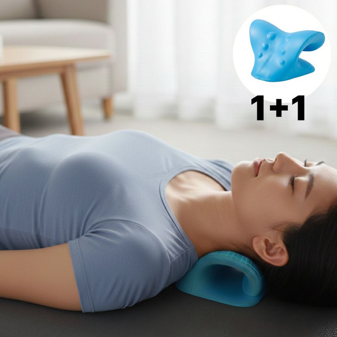 유또 목 스트레칭 경추 마사지 넥스트레처, 블루, 1세트