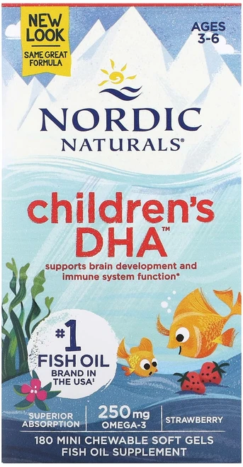 헁복하고 건강하세요 Nordic Naturals Children's DHA 3~6세 딸기 맛 미니 소프트젤 180정 늘 챙기셔야합니다, NordicNaturalsChildrensDHA36세딸 - 쿠팡